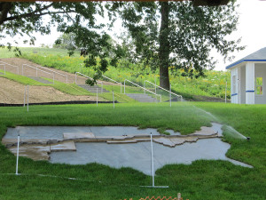 Lincoln Highway Interpretive Site under construction, August 2010. ©Prairie Rivers of Iowa 