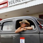 Woman in Vintage Car at Youngville Café (c) Mike Kelly